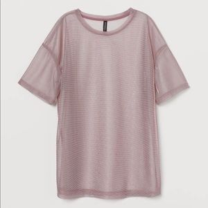 Pink sheer H&M tee